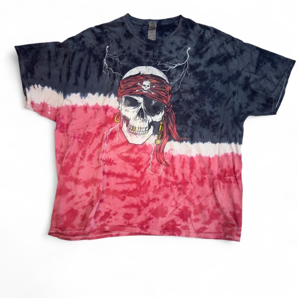 Tie-Dye St. Augustine, FL Patriotic Pirate Graphic Souvenir T-Shirt — Unisex M